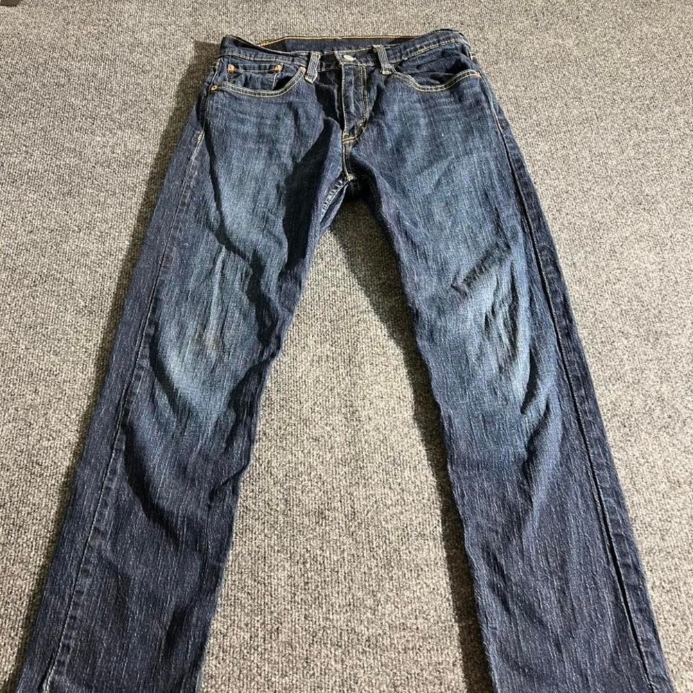 Levis 502 Regular Taper Jeans Mens 31x30 Dark Wash Blue Denim WaterLess 502-0194